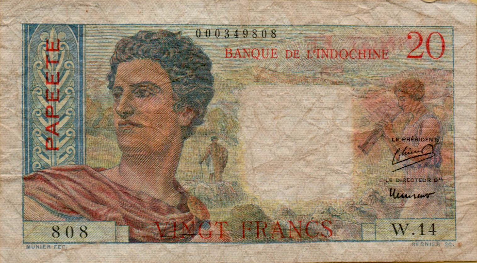 Tahiti 20 1951 VF P-21/a